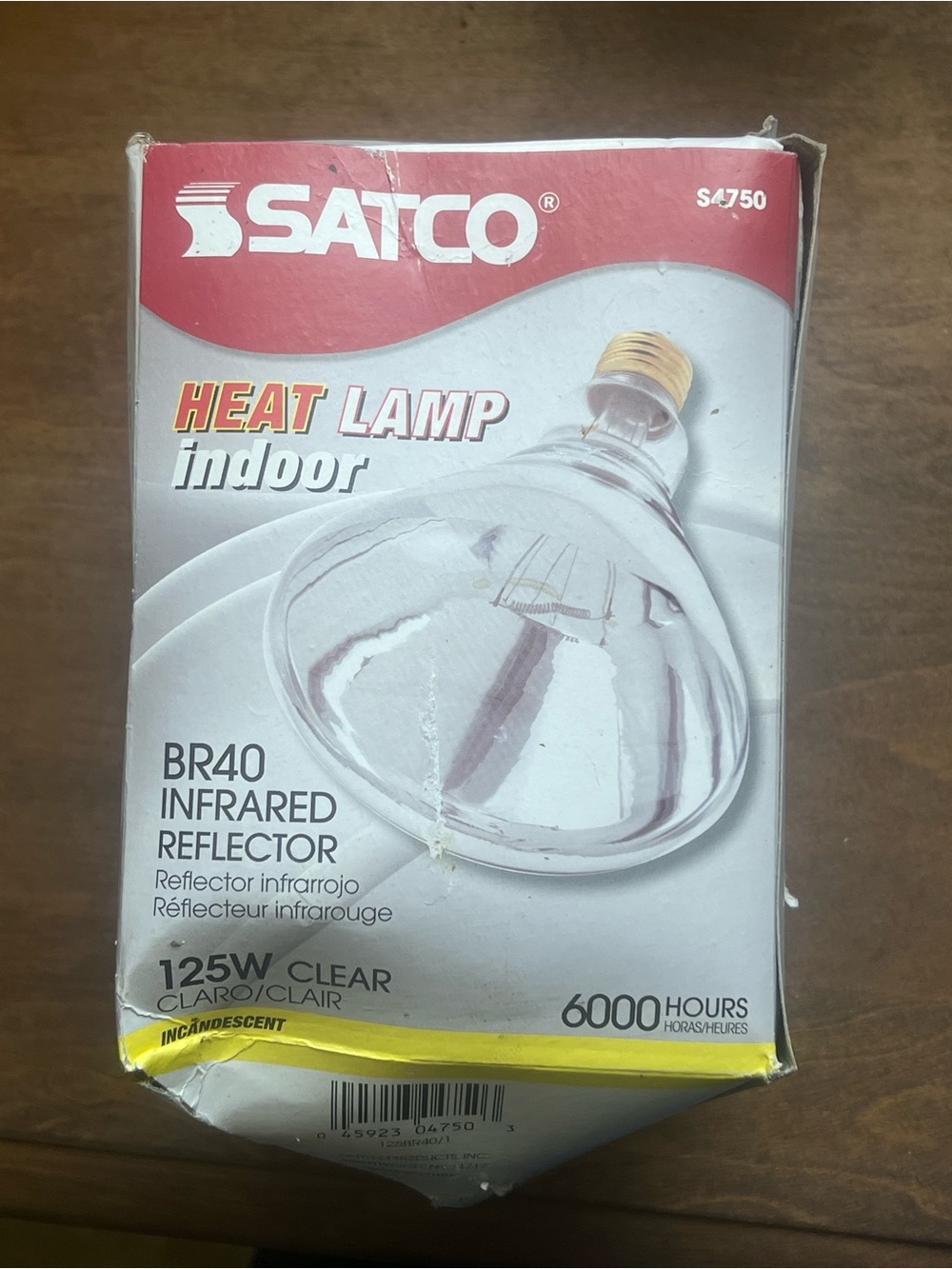 SATCO HEAT LAMP BR40 INFRARED REFLECTOR 125W CLEAR